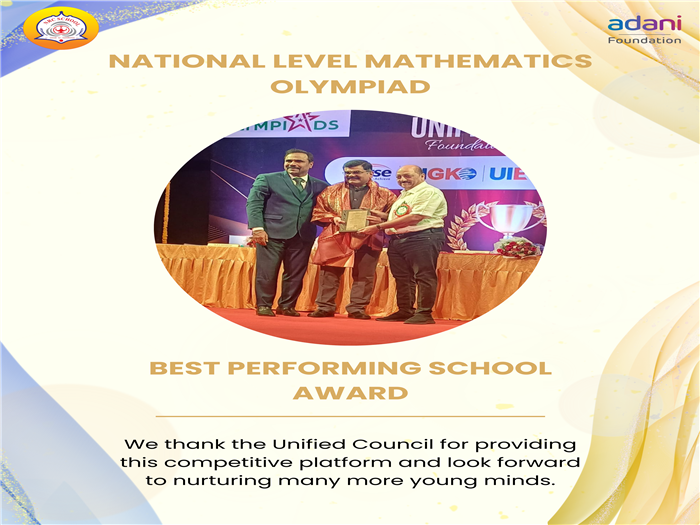 Best Performing School Award for the National Level Mathematics Olympiad